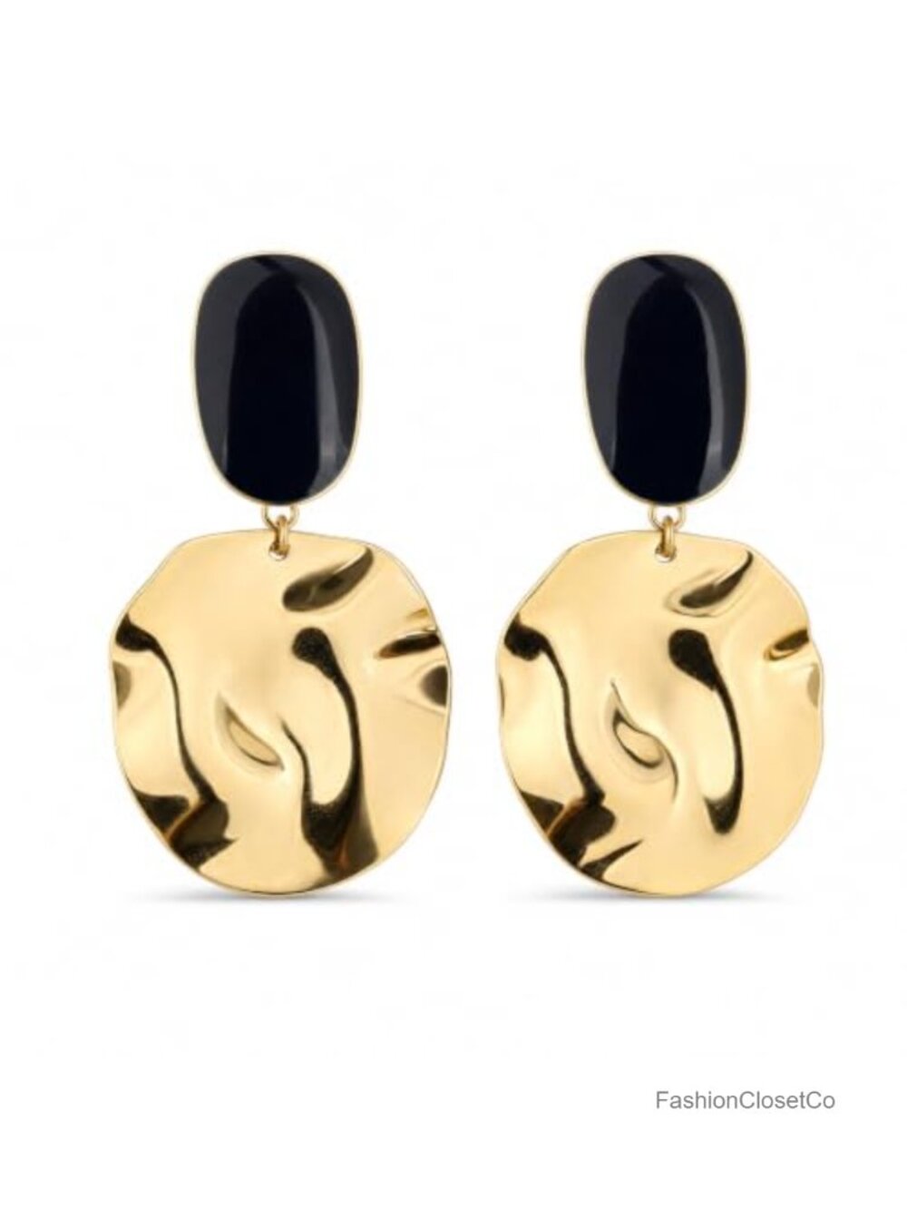 Gold Plated Stainless Steel Geometric Statement Dangle Earrings